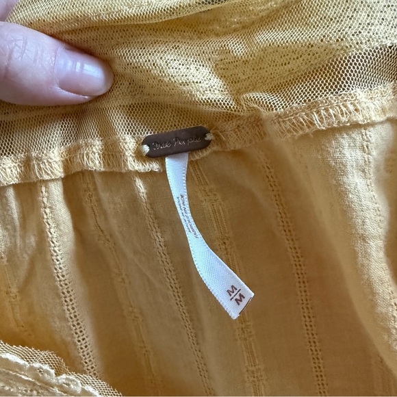 Free people yellow boho long sleeve blouse size M - Picture 4 of 4